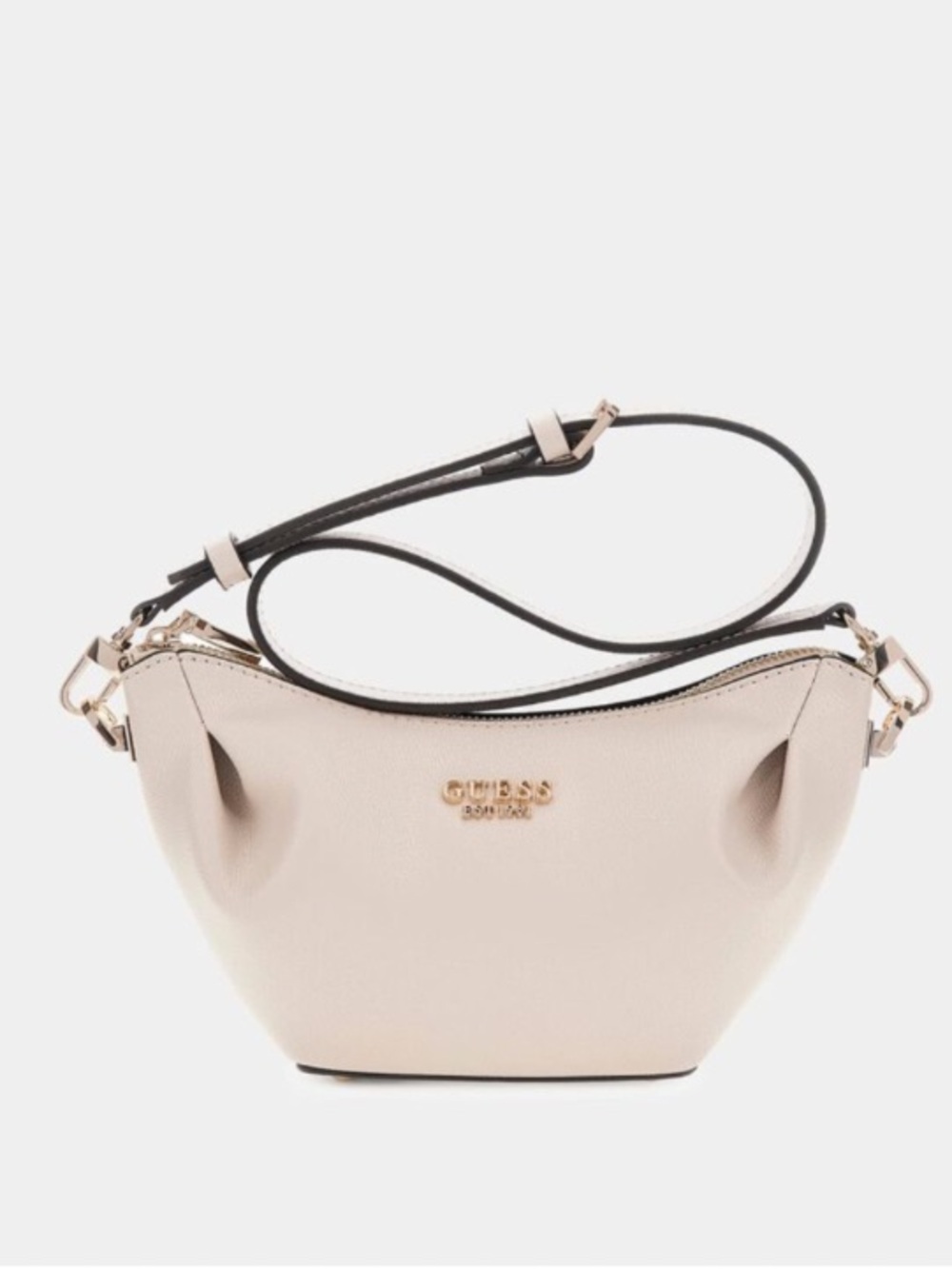 GUESS Cream Shoulder Hobo Bag with Gold Hardware